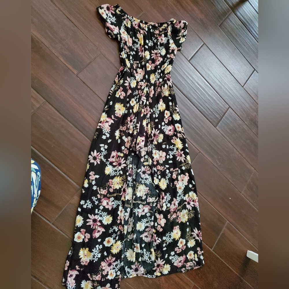 Maxi Jumpsuit with shorts size xs by love fire in black, punk white and yellow